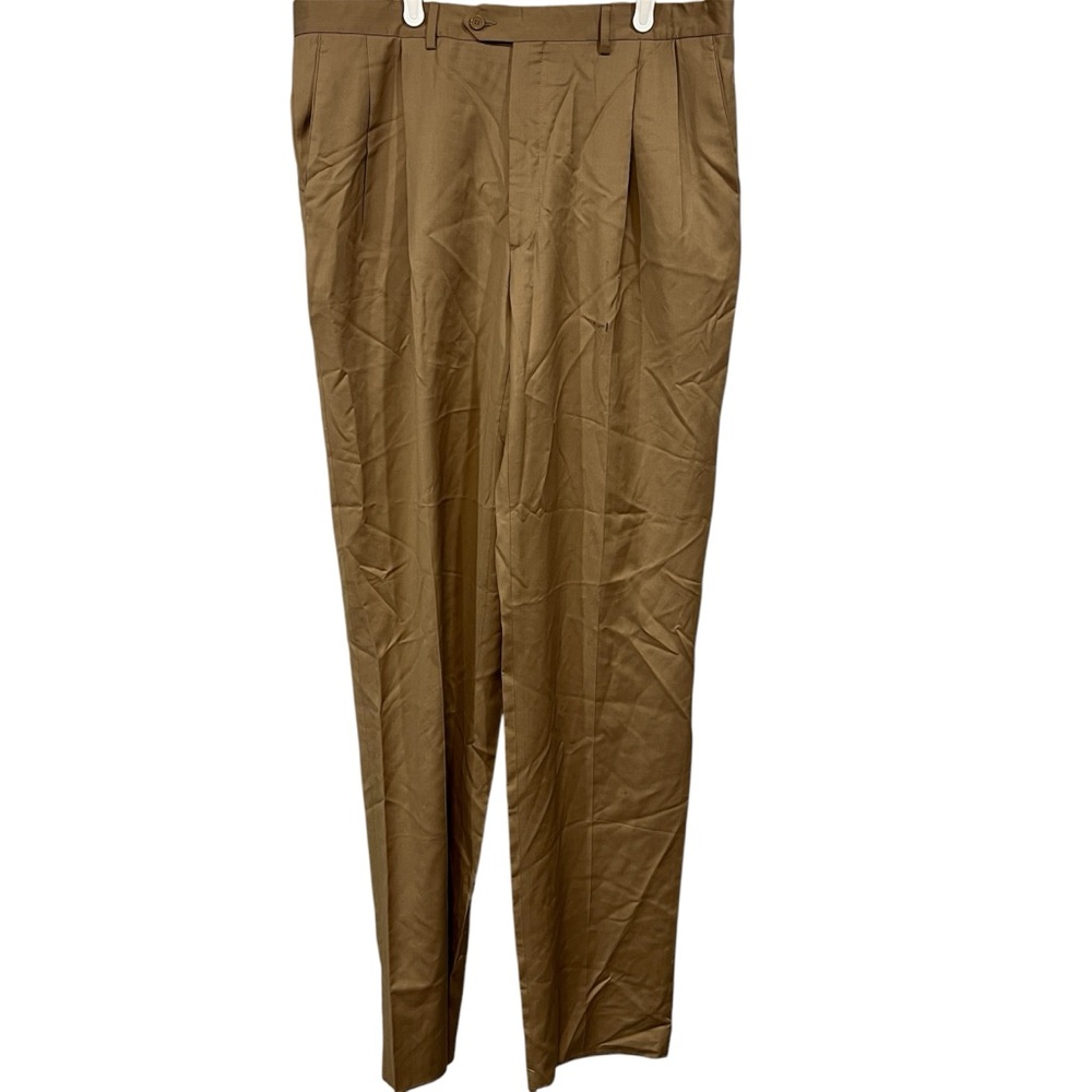 PAZONI 100% Wool Tan Dress Pants Made In Italy (38)